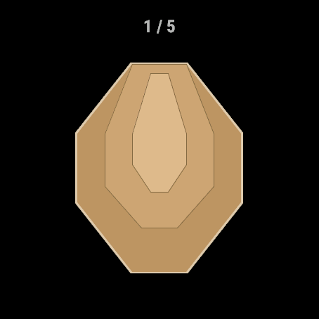 An Octagon target with outlined scoring zones during a local stage.