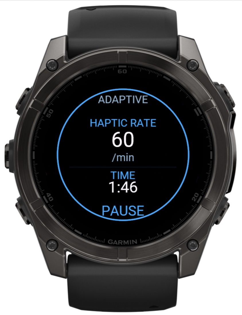 Adaptive Haptic Pulse session at 60 pulses per minute